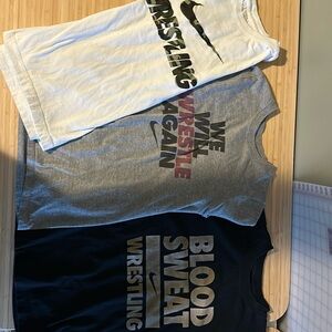 3 Youth Medium Nike wrestling cotton t-shirts EUC